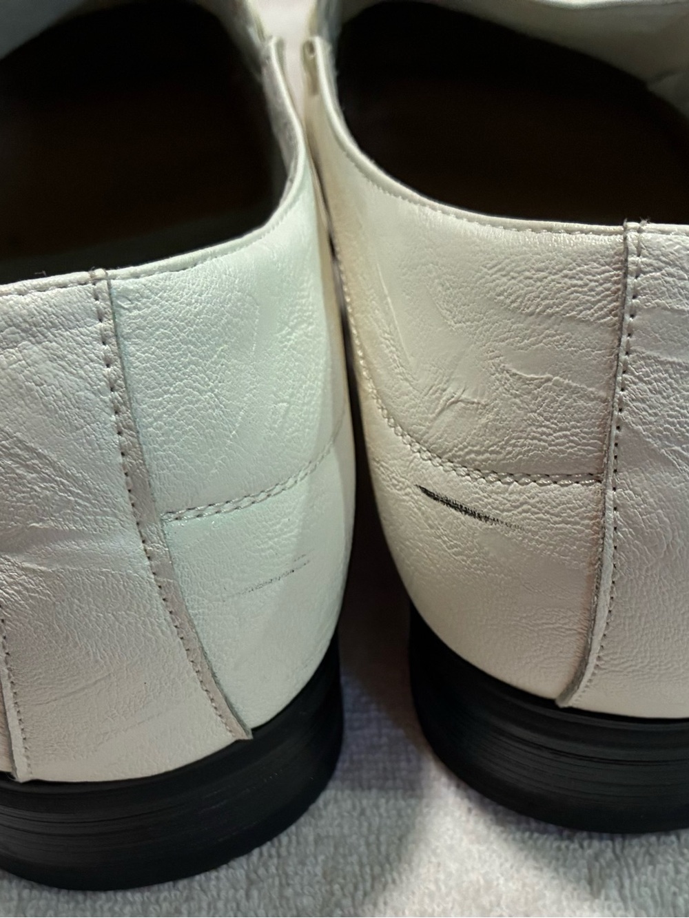 Delli Aldo Felipe Men's White Leather Slip-On Loafers with Silver Buckle Accent - Picture 4 of 13